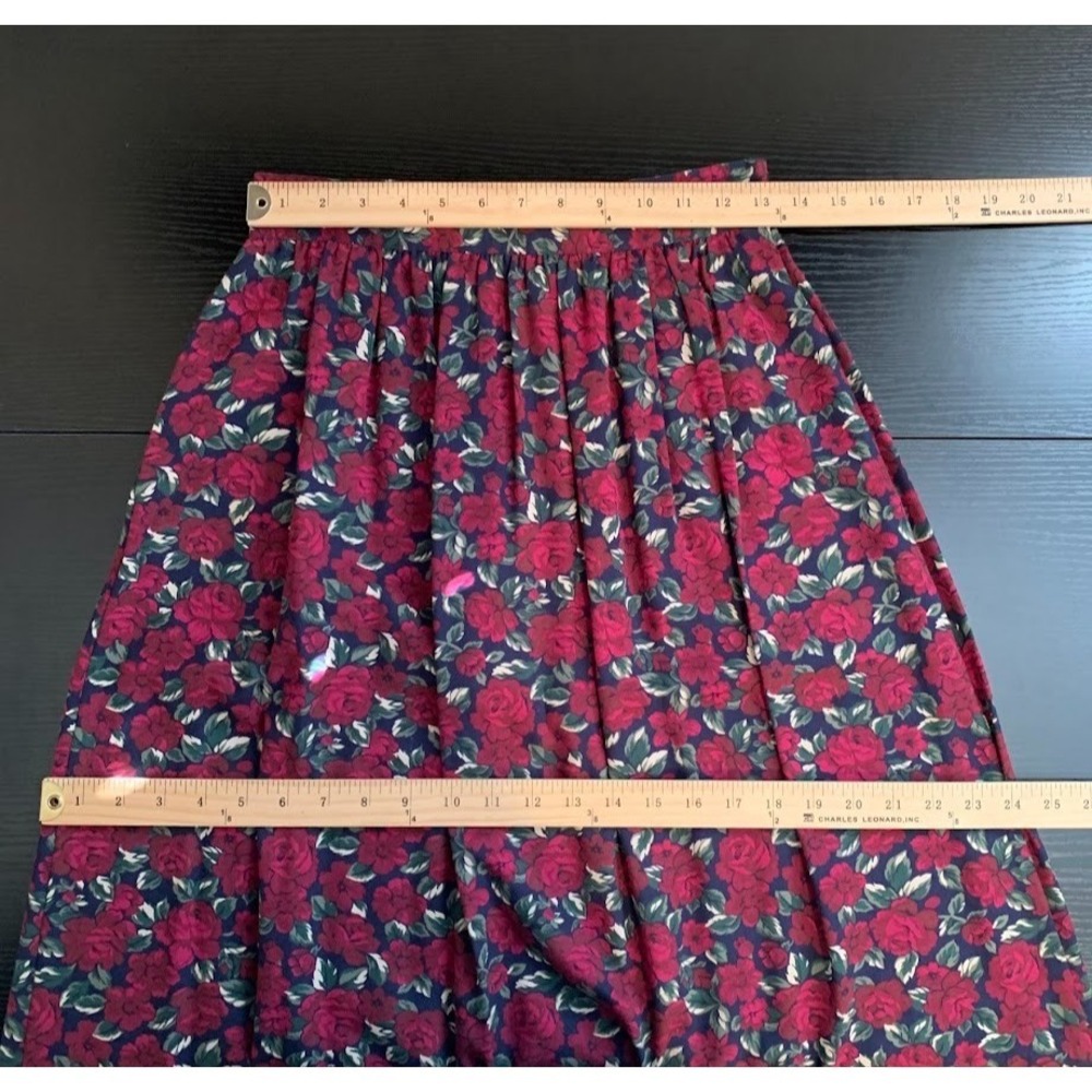 Vintage Innervisions By Ship N'Shore Pleated Floral Midi Skirt Women's M - Picture 10 of 10